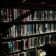 a book shelf filled with lots of books